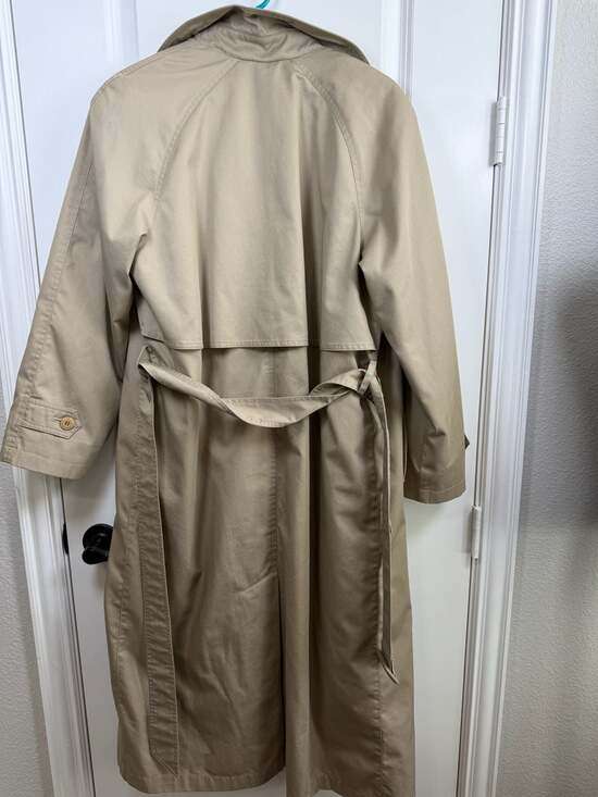 London Fog Limited Edition Double Breasted Trench Coat Khaki Size 8 Petite - Picture 5 of 5